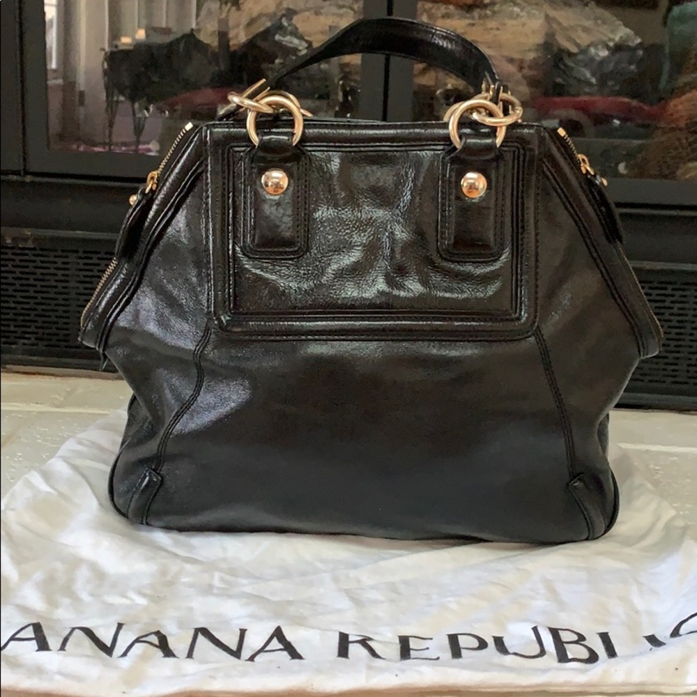 Black leather Banana Republic bag